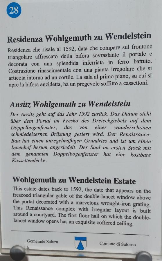 Апартаменты Ansitz Von Wohlgemuth Салорно Экстерьер фото